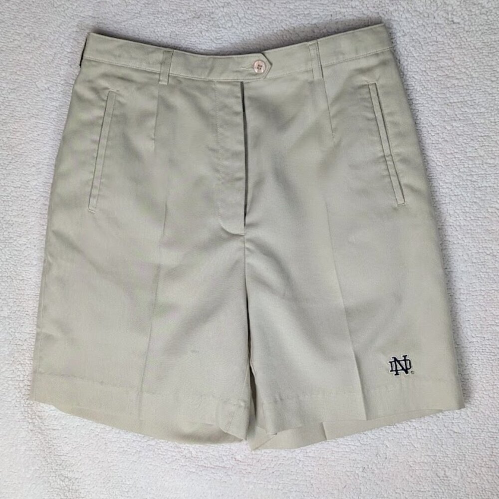 Ladies Cutter & Buck Notre Dame Khaki Shorts Size 8 Polyester Rayon